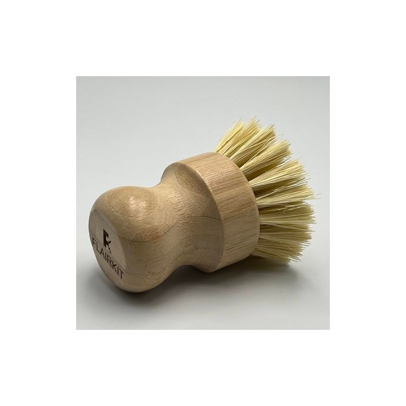 Bamboo Mini Scrub Brush Coconut Bristles Pot Brushes Dish ScrubberPlastic