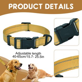 KYLOS Halsband Hund, Weich Hundehalsband Gepolstert Neopren Hunde Halsband Für Kleine Hunde, Nylon Reflektierend Breit Halsbänder,Braun