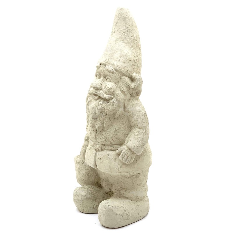 Garden Gnome with Bucket: Solid Durable Stone Statue with Vintage