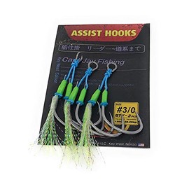 Assist Hooks Jigging Slow Fast Jigs Fishing Hooks Jigging Hooks Jigging jigs Stinger Jigging jigs Hook Dancing Jigging Hooks (3 pcs, 3/0- 3 Glow Green)