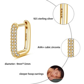 Wynn's 925 Sterling Silver Hoop Earrings with Cubic Zirconia, Small Huggie Hoops, Hypoallergenic, Lightweight, Suitable for Women, Ladies, Girls, Casual or Formal Wear