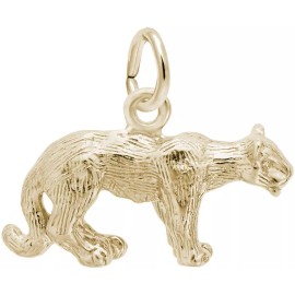 Rembrandt Gold-Plated Sterling Silver Cougar Charm by Rembrandt
