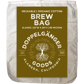 (XL 22in x 26in) Organic Cotton Brew In A Bag - Reusable Home Brewing Strainer Bag to Boil and Strain Hops, Apple Cider, or Extra Large 5 Gallons Commercial Cold Brew Coffee Filter
