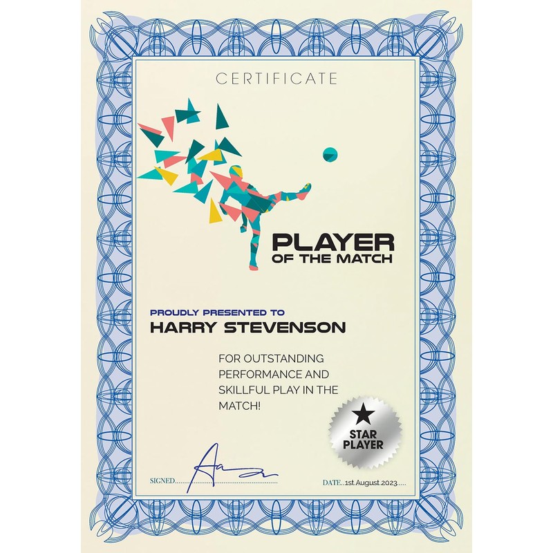 Computer Craft A4 Certificate Papers with Foil Seals, 90gsm, Blue