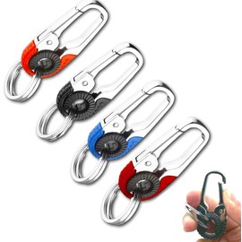 CHRIS GOOD Key Ring Keychain Keyrings,3pcs Key Chain Holder Clip Key Organizer Key Chain Ring for Men and Women (Black,Bue,Orange,Red)