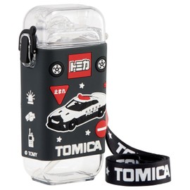 Skater PSQ3ST-A Square Straw Bottle, Water Bottle, S, 9.2 fl oz (260 ml), One Push, Cover Included, Shoulder Belt, Tomica Boys