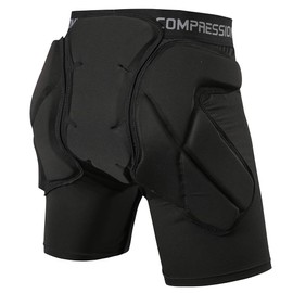 Shinestone Protective Padded Shorts Detachable Protection Pants (Black, Medium)