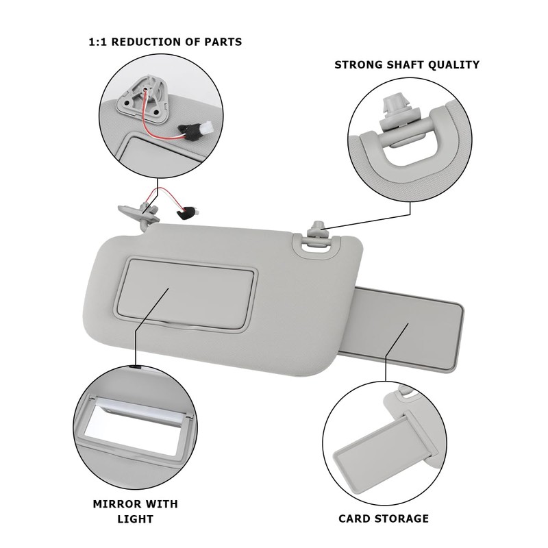INTGET Driver Side Sun Visor for Nissan Sentra 2013 2014