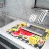Dish Drying Mat Watermelon Summer Fruit Bee Flower Check Yellow