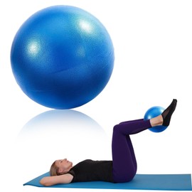 OMCGG 9 Inch Soft Pilates Ball, Small Exercise Ball with Inflatable Straw Anti-Burst Gym Ball Non-Slip PVC Mini Balance Ball for Yoga Pilates Barre Physical Therapy Core Strengthening Posture (Blue)