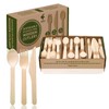 Weemium Disposable Wooden Cutlery Set - 300 Count (100 Forks,