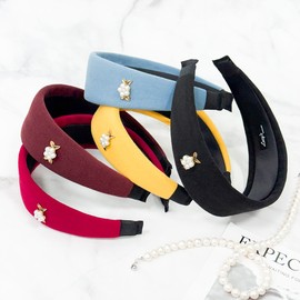 (5 types) Burnaby Wide Soft Pearl Flower Hairband Wide Headband Scarlet / (5종) 버나비 와이드 소프트 진주 플라워 헤어밴드 넓은머리띠 스칼렛