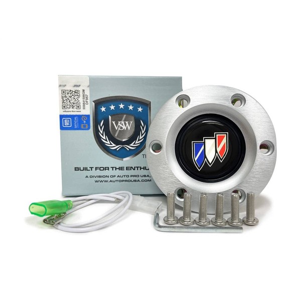VSW S6 Brushed Horn Button Compatible with 6 Bolt Steering