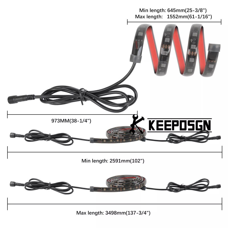 KEEPDSGN For Chevy Camaro 6PCS RGB Car Underglow LED Kit