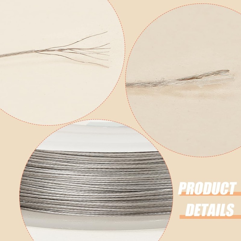 BENECREAT 240-Feet 0.015inch (0.38mm) 7-Strand Bead String Wire Nylon Coated
