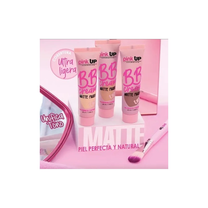 Pink Up, Bb Cream Matte Finish, Base De Maquillaje Ligera