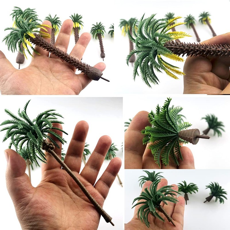 Saktopdeco 16 piezas de plástico modelo tropical de palmera de