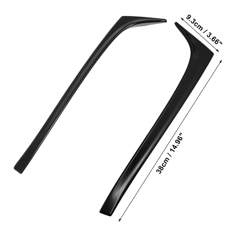 X AUTOHAUX 2pcs Black Rear Window Side Spoiler Wing for