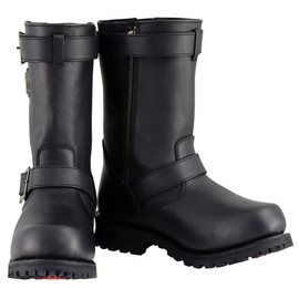 Milwaukee Leather Men's Black 11-Inch Classic Engineer Motorcycle Leather Boots MBM9020-10.5