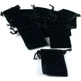 FindingKing 10 Pouches Black Velvet Drawstring Jewelry Bags 2.5"