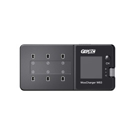 GEPRC W63 1S LiPo Battery Charger Board 6 Ports Type-C Portable Charger for 1S Life, LiPo, LiHv RC Battery Discharger with BT2.0/PH2.0 Connector, XT60 Port