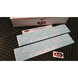 UNDERGROUND DESIGNS I-VTEC DOHC 12" (Pair X2) Vinyl Decal Kit Gloss White