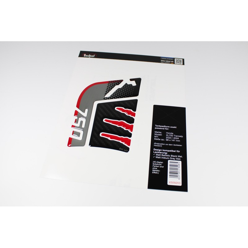 Tankpad Motorcycle Compatible with Honda 750 Transalp Black Grey X509203VA