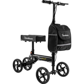 BlessReach Knee Scooter for Adults for Foot Injuries, 8'' Rubber Wheels