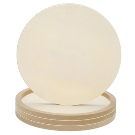 PATIKIL 16" Round Wood Canvas Panels, 4pcs Unfinished Wood Plaque Disc Circle Board for Craft Projects, Art Painting, Carving, Engraving, DIY