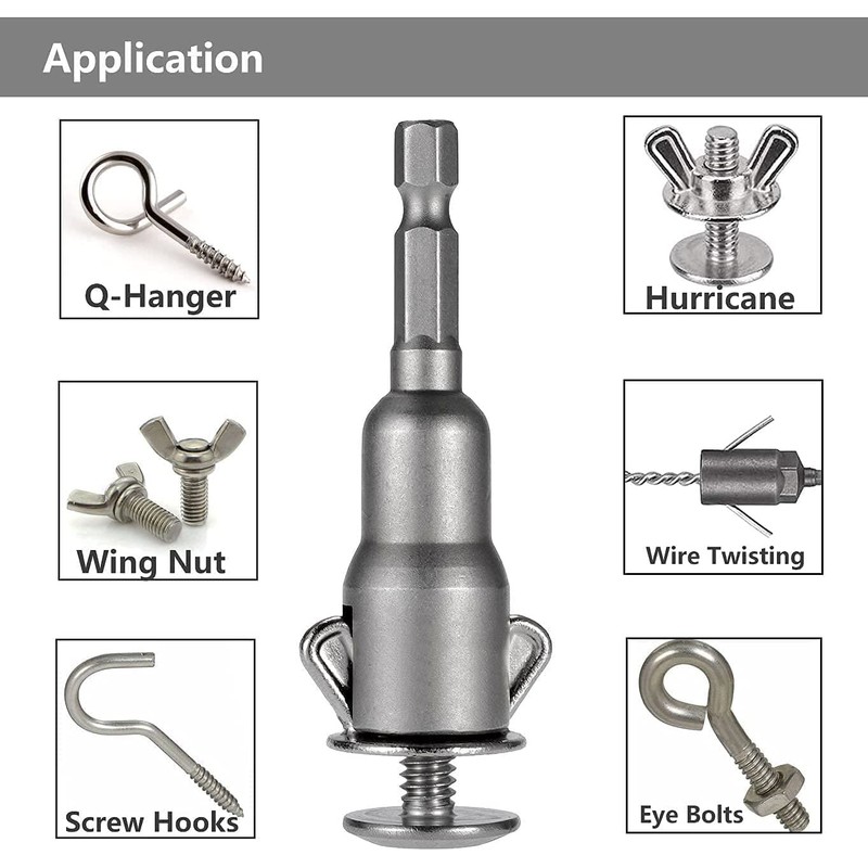 Mesee 6pcs Power Wing Nut Driver Set, Impact Hex Drill