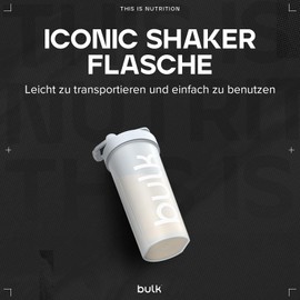Bulk Bulk Iconic Protein Shaker Flasche, Mit Draht-Mixerkugel, Eiweiß Shaker, Perlenweiß, 750 ml
