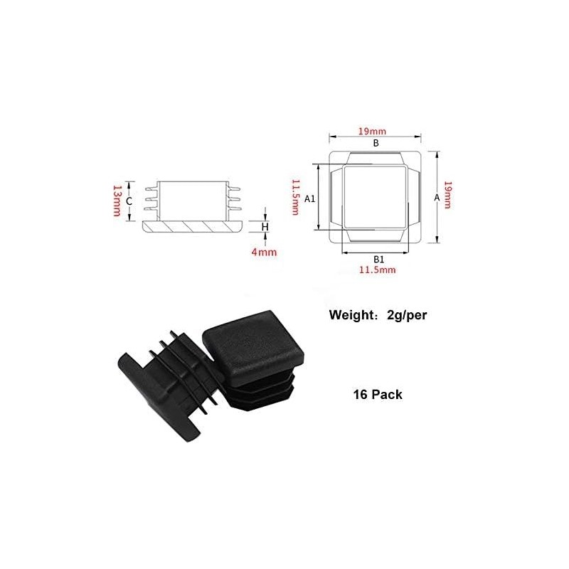 MUZIEBA 19mm x 19mm Tubing End Caps, 3/4 Inch Tubing