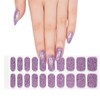 WOKOTO Semi Cured Gel Nail Strips, 20 Pcs Purple Glitter