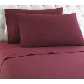 Shavel Home Products Micro Flannel Solid Sheet Set, Queen, Wine