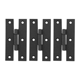 Renovators Supply Manufacturing Black H Cabinet Hinges 3 Inches Wrought Iron Kitchen Cabinet Hinge with Hardware Pack of 3