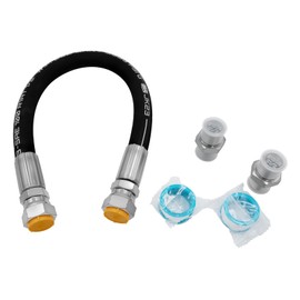1/2" x 20" Stainless Steel Braided Air Compressor Discharge Hose - High Temp 320°F & Triple-Layer Burst Proof Design - Vibration Isolator Lead-in Hose with Two 1/2" Adapters