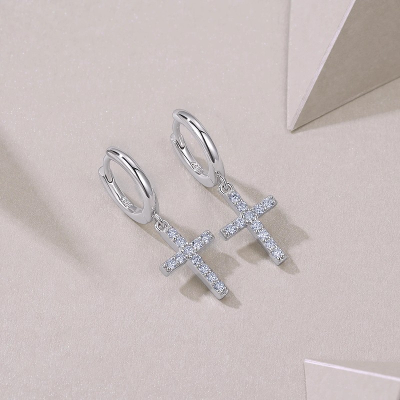 AKICE 2pcs 0.26ct Moissanite Brilliant Cut for Certified Earring S925