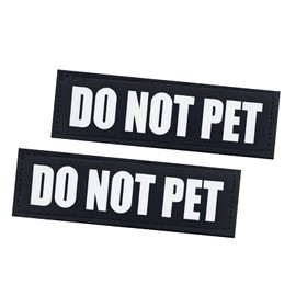 2Pack Removable Service Dog Patches, Hook Backing Patches for Dog Harness, Black in Training Dog Patches, Dog Vest Patches, DO NOT PET-M