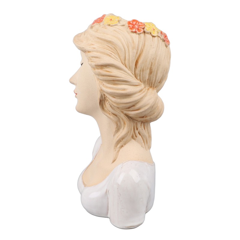 Modern Ceramic Face Vases Decorative Modern Style Shy Girl Flower