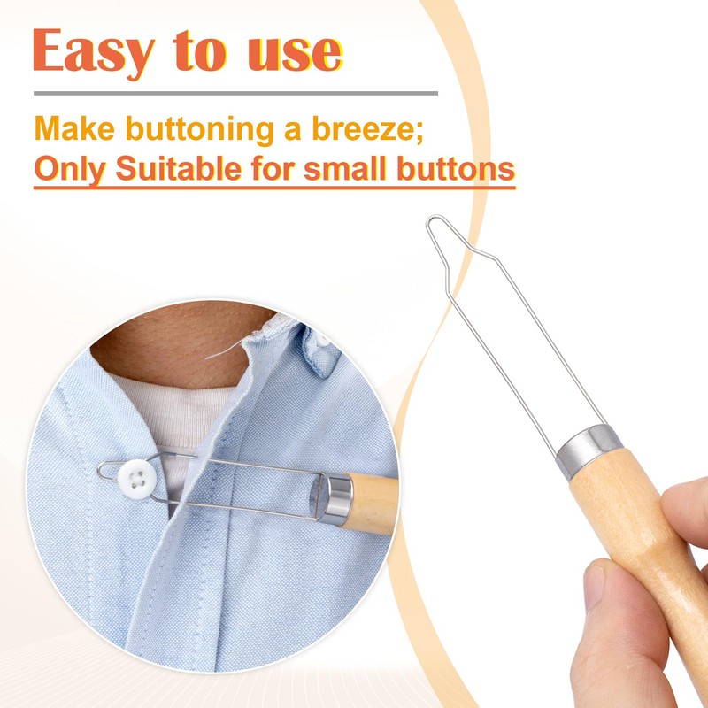 STSTR Easy Button Hook, Steel Button Helper Tool for Elderly,