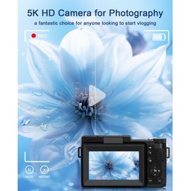 FLATIC Digital Camera with WiFi, 5K 64MP Cameras for Photography with 180° Flip Screen for YouTube, 18X Zoom Autofoucs Vlogging Camera with 64GB Card, Wide & Macro Lens, 2 Batteries, Card Reader