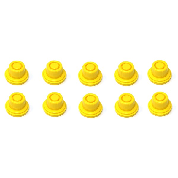10 Pack Replacement YELLOW SPOUT CAPS Top Hat Style fits