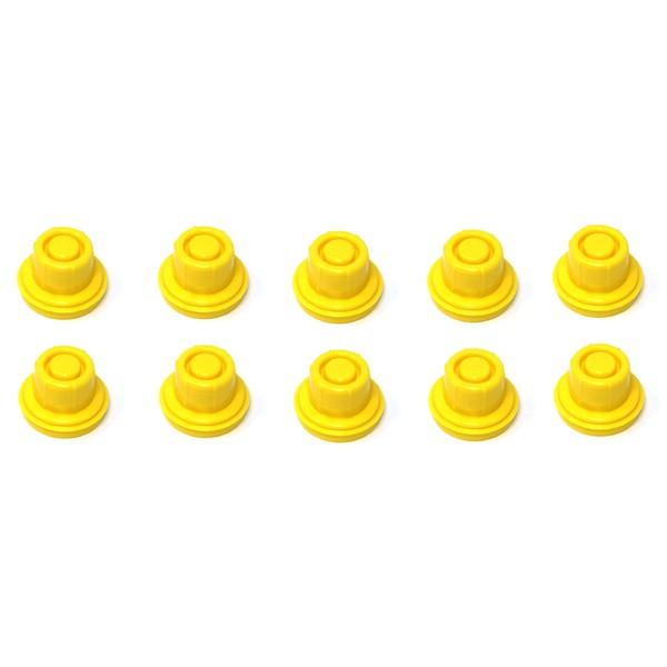 10 Pack Replacement YELLOW SPOUT CAPS Top Hat Style fits # 900302 900092 BLITZ Gas Can Spout Cap fits self venting gas can Aftermarket (SPOUTS NOT INCLUDED)