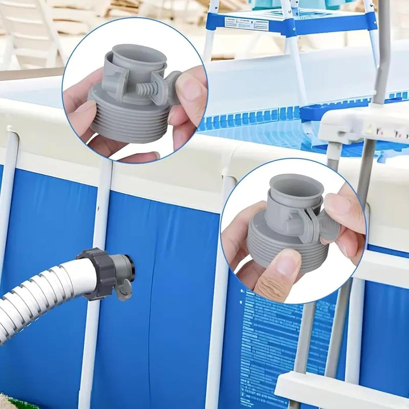 Pool Hose Adapter 1.25" to 1.5", 2 Packs, For Above
