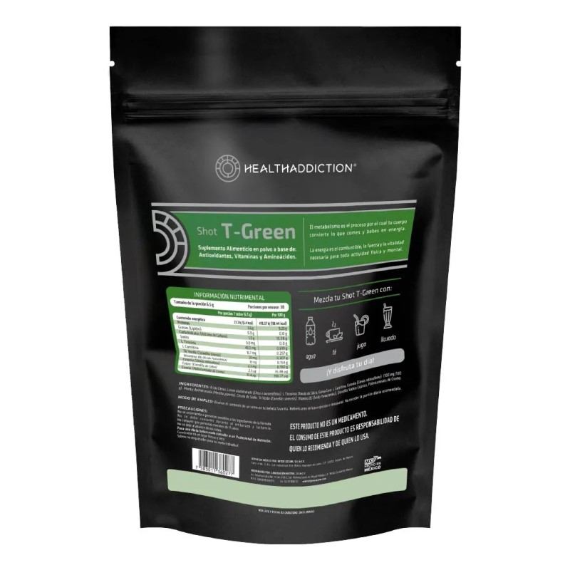 Suplemento Termogénico Té Verde Healthaddiction Shot T Green