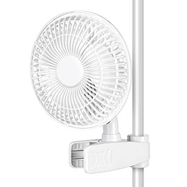 HealSmart 6-Inch Grow Tent Poles Clip Fan, Monkey Fan, Manually Adjustable 90° Angles, 15W, 2-Speeds Control, 63 inch Cord Length, White (GLFANXCLIP6)