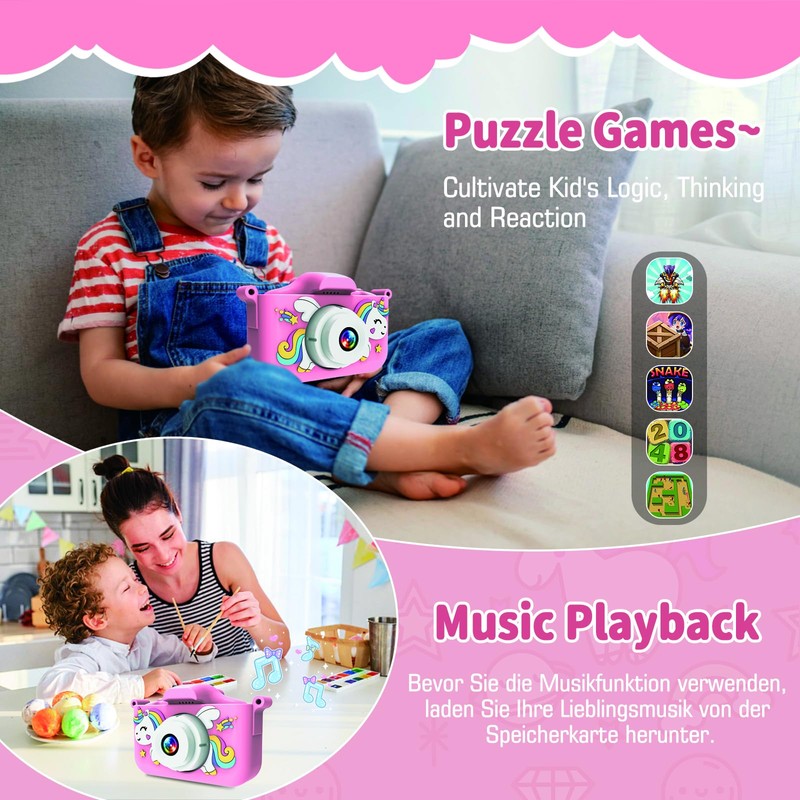 Unicorn Children's Camera (Pink)