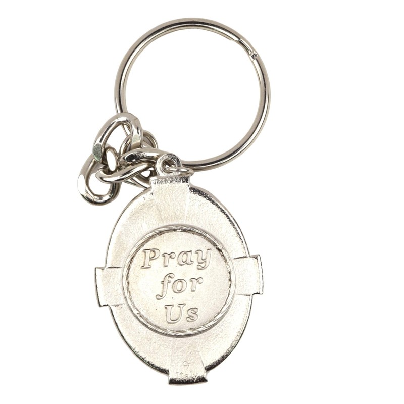 Needzo Saint Joseph Medal Keychain, Religious Key Ring Accessory, 4.5
