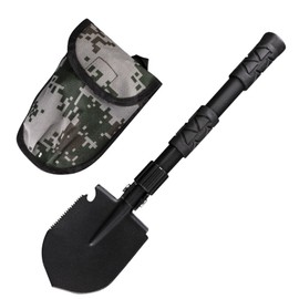 Topyond Folding Camping Shovel, Alloy Steel Fire Shovel and Trenching Shovel Tool, Military Folding Survival Shovel for Camping Gear Outdoor Activities, Car Emergency