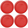 Pyrex 7202-PC 1-Cup Poppy Red Food Storage Replacement Lid (4-Pack)